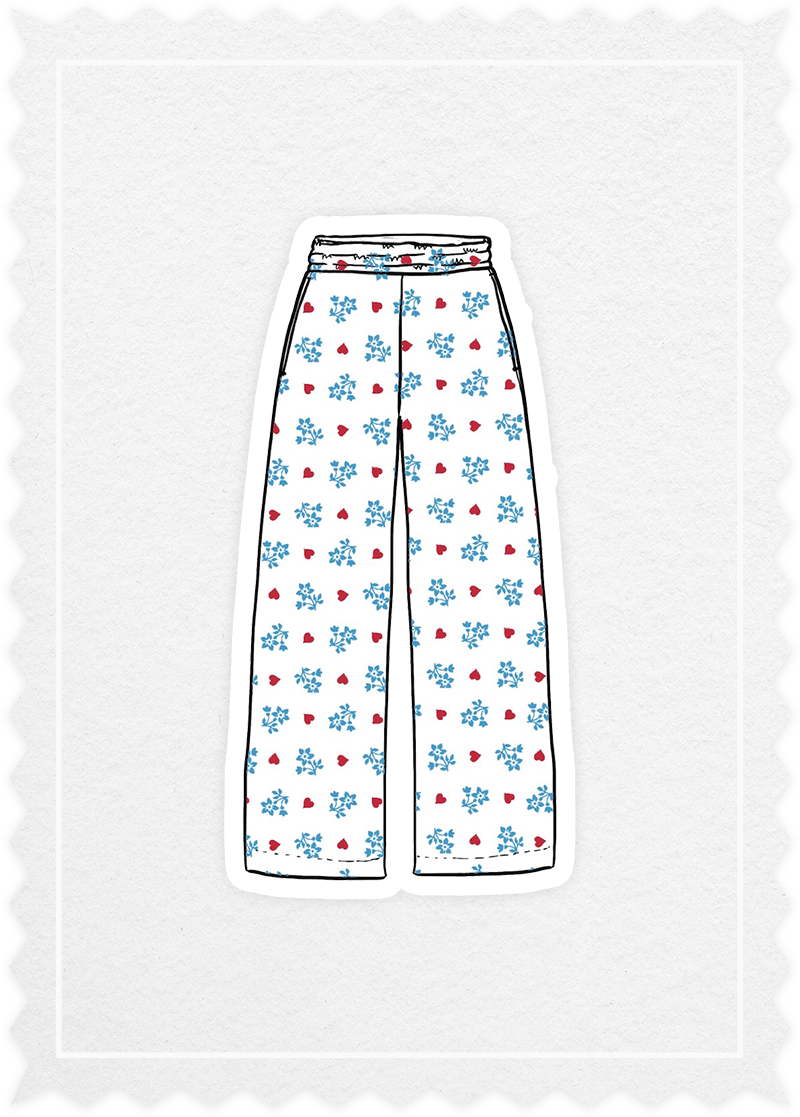 Flower Print 'Loose Pants'